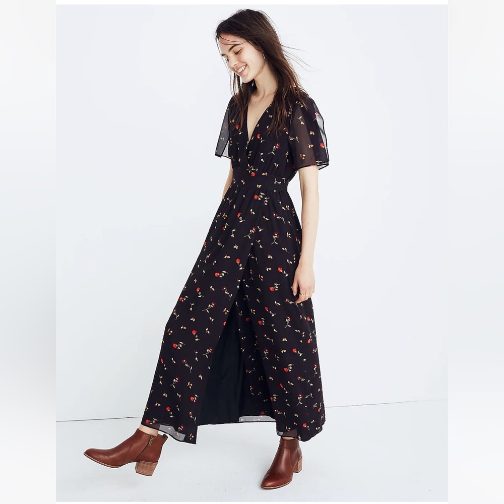 Madewell Tulip-Sleeve Maxi Dress in Sweet Blossoms